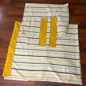 Vintage Yellow striped sheets 70s Montgomery Ward twin full set